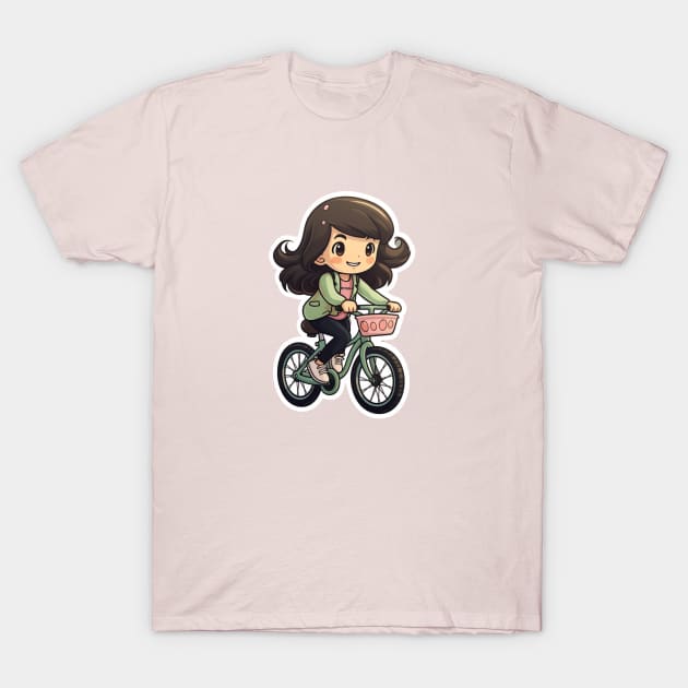 Kawaii bike commute T-Shirt by Hochiedesigns